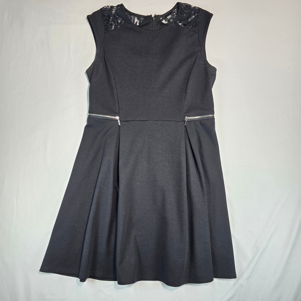 Mossimo Black Lace Shoulder Fit and Flare Dress Sleeveless Zipper Accent XXL